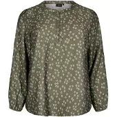Zizzi Chemisier 'Caava' vert foncé / blanc