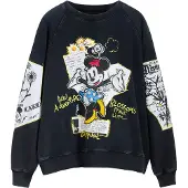 Desigual pour femme. 25SWSK25 Sweat Sweat Minnie noir (L), Casuel, Coton
