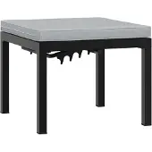 vidaXL Tabouret de jardin avec coussin noir acier enduit de poudre