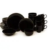 Hermia Concept , TY040030F650A841600MAA4Y00, Services de table, service de vaisselle en céramique (30 pièces), noir, grès céramique, 26 x 26 cm