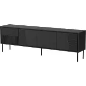 Cama Armoire TV ABI 4D, dimensions 200x38x62 cm, finition noire mate