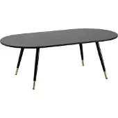 Wohnling Table basse 120x60x41,5 cm avec aspect marbre noir Moderne Table de salon avec structure métallique Table basse Ovale Grande table d'appoint