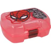 Euromic Marvel Spiderman boîte à sandwichs en plastique pour enfants, sans BPA, lavable et réutilisable, avec fermeture de sécurité et ne convient pas pour le micro-ondes et le lave-vaisselle