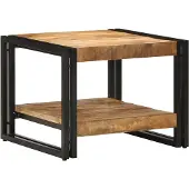 vidaXL Table basse 50x50x38 cm Bois massif rugueux Mango