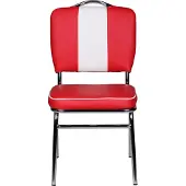 Wohnling Chaise de salle à manger American Diner années 50 rétro rouge blanc WL1.715