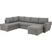 Ebuy24 Stan Canapé-lit, chaise longue côté droit, gris clair.
