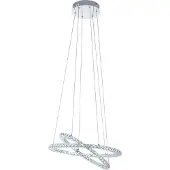 Eglo Lustre LED unique à deux cercles VarrazoReproductioné de cristaux