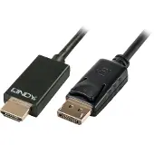 Lindy DisplayPort vers HDMI (2 m), Câble vidéo, Noir