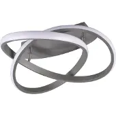 REALITY IMPORT Plafonnier LED COURSE 18 W, 4 000 K, 2 400 lm, métal argenté, dimensions : 18,8 x 45 x 45 cm, IP20, RL