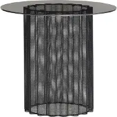 Hubsch Table d'appoint en métal / verre - noir