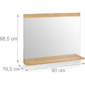 Relaxdays Miroir mural (90 x 68.50 cm)