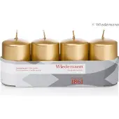 Wiedemann Bougie Stumpen pack de 4 or (1 pcs)