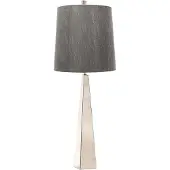 Elstead Lighting Lampe de table chromée avec abat-jour gris 80 cm Ascent E27 60W Elstead