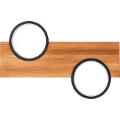 Brilliant Lampe Cheesy LED Plafonnier 40x25cm noir mat/bois brun 14 W LED intégrées