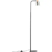 Brilliant Weald lampe sur pied 1,6m noir/fumée/bois