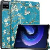 Cover-Discount Xiaomi Pad 6 - Étui Smart Tri-fold Fleurs (Xiaomi Pad 6, Xiaomi Pad 6 Pro), Étui pour tablette, Multicolore