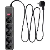 Akyga Bloc multiprises Protection contre les surtensions AK-SP-06A 5 prises CEE 7 (5x, 1.80 m)