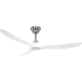 CasaFan Ventilateur de plafond ECO GENUINO, Ø hélice 1520 mm, blanc mat / chromé., Ventilateur, Multicolore, Noir, Argent, Blanc