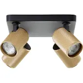 Brilliant Lampe Marty LED Plaque spot 4flg sable noir/mat or or 4x GU10, 10 W, ampoules LED incluses et interchangeables