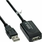 Hapena Rallonge USB 10m USB2AAVA10 USB 2.0,AS mâle vers AK femelle,actif (10 m, USB 2.0)