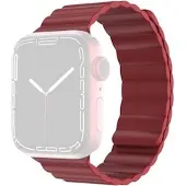 Mutural Apple Watch 42/44/45mm - Bracelet silicone avec boucle magnétique rouge (42 mm, 44 mm, 45 mm, Silicone), Sangles de montre, Rouge