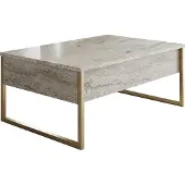Skye Decor , Luxe - Travertin, Gold, Tables basses, Travertin, 90 x 40 x 60 cm