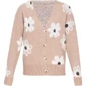 NAEMI Cardigan noisette / brun foncé / blanc