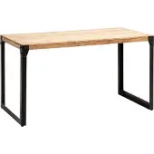 Wohnling Table de salle à manger 120x60x76 cm acacia massif métal Table de salle à manger industrielle avec pieds en métal Table en bois petite table de salle à manger