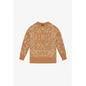 Le Temps des Cerises Pull-over 'Farit' camel / bleu-gris / blanc