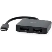 Nedis Usb-c Male To 2x Displayport Female Adapter Usb 3.2 Gen 1 4k Pvc 0.2 M 60hz Argenté