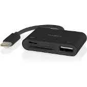 Nedis USB-Hub - 1x USB-C - 1x USB A / 1x USB-C - 4-Port port(s) - USB 2.0 - alimentation par USB - SD & MicroSD
