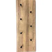 Haku Portemanteau mural , format vertical et horizontal, 7 crochets de 3 kg chacun, L 800 x P 50 x H 300 mm, bois/métal, décor chêne clair/noir