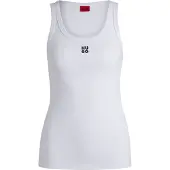 HUGO pour femme. 50514489 T-shirt Datamia blanc (S), Casuel, Coton, Sans manches / bretelles