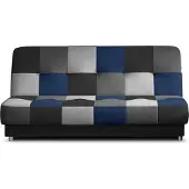 Nabbi Cayo Canapé-lit 192x90 cm Gris / Bleu (velours)