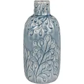 You do it Vase en céramique bleue avec motif - Ø12x26 cm