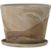 Bloomingville Stacy Pot De Fleurs Avec Plat | Brun | Grès | 82055008