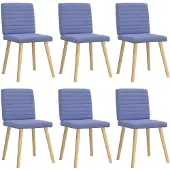 vidaXL Chaises de salle à manger 6 pcs. Tissu bleu jean