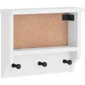 vidaXL Porte-manteau mural SANDNES blanc 45x12x35 cm bois massif pin