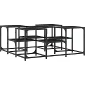 The Living Store Table basse noire 91x91x40 cm bois composite