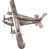 Haku Porte-manteau avion - 55x9x54 cm - Argent/métal