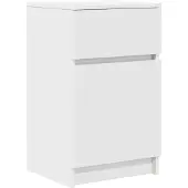 vidaXL Table de chevet blanc 39x35x65 cm bois d’ingénierie