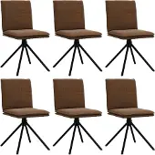 vidaXL Chaises de salle à manger 6 pcs. Marron aspect daim