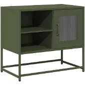 vidaXL Armoire TV vert olive 68x39x60,5 cm Acier