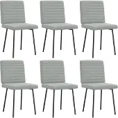 vidaXL Chaises de salle à manger 6 pcs. Gris clair velours