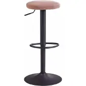 Wohnling Tabouret en velours rose sans dossier 58 - 79 cm |