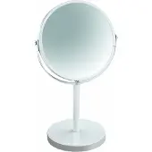 Spirella miroir de maquillage miroir à poser miroir de salle de bain "Sydney" grossissement 2x - Ø 17cm - blanc