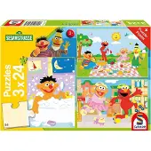 Schmidt Spiele 56457 KINDERPUZZLE 3 x 24 pièces SESAMSTRASSE Faire des choses