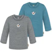 Normani T-Shirt 'Taupo' bleu cyan / gris / gris clair / blanc