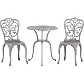 Venture Home Nandin set de jardin table, 2 chaises couleur argent.