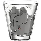 Leonardo 6x , Vaisselle + couverts pour enfants, Verre à boire pour enfant Bambini 'Eléphant
